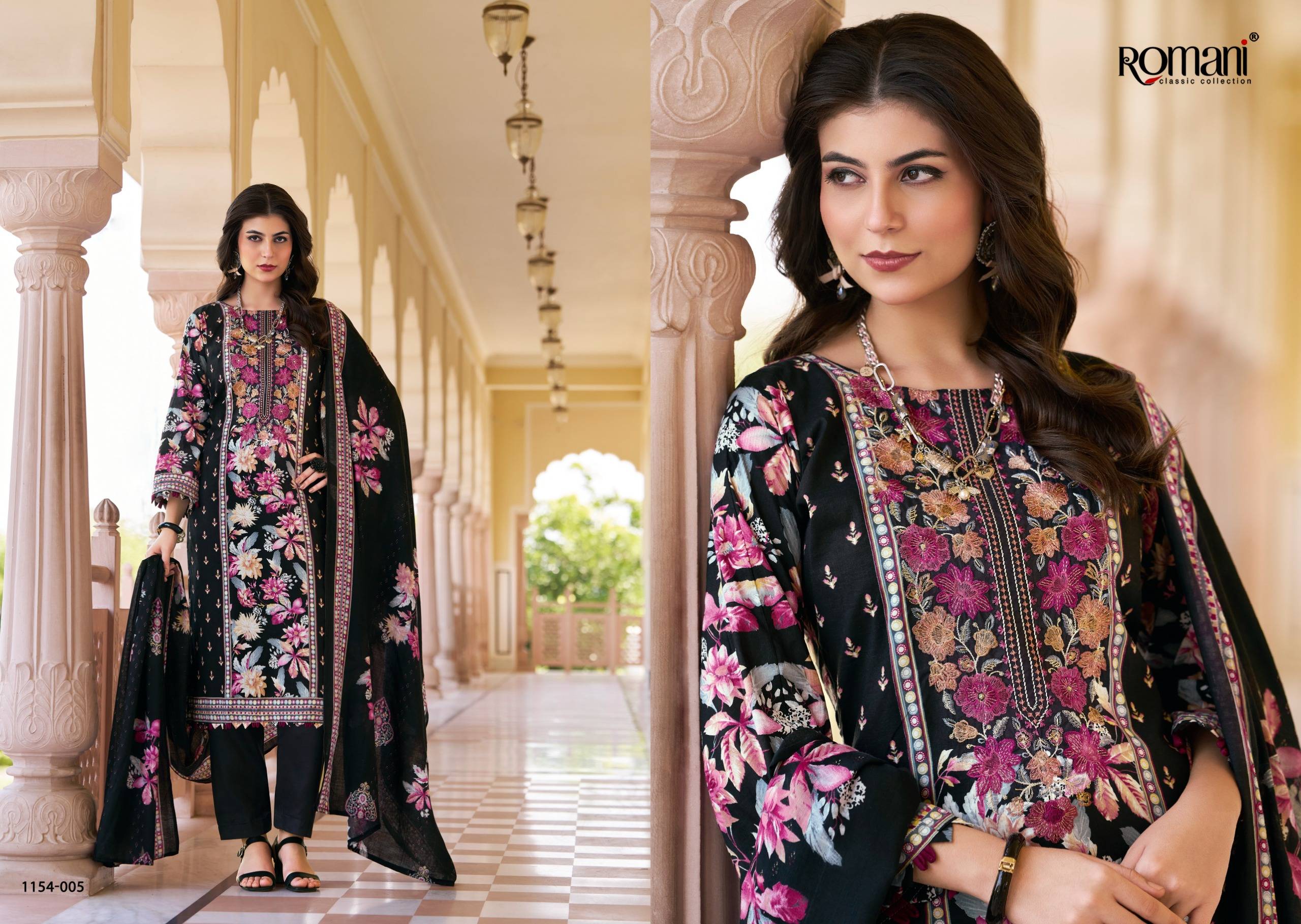 AARZU VOL-34 by ROMANI 1154-001 to 1154-008 series Premium Soft Cotton dresses at Wholesale Price
